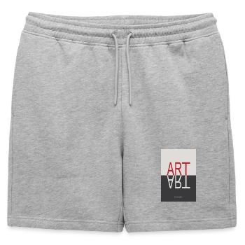 Affiche ART Reflection Minimalist Concept - Short de survêtement homme premium - gris chiné - Devant - AI Model Male 178 light (178cm)