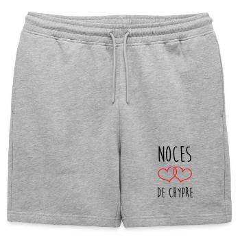 Noces de Chypre 6 Ans Mariage - Short de survêtement homme premium - gris chiné - Devant - AI Model Male 178 light (178cm)