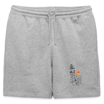 Tranche de coucher de soleil - Short de survêtement homme premium - gris chiné - Devant - AI Model Male 178 light (178cm)