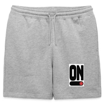 ON Statement Poster Minimal Design - Mens' Premium Organic Sweatshorts - heather grey - Front - AI Model Male 178 light (178cm)