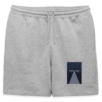 Affiche TITANIC Minimal Concept - Short de survêtement homme premium - gris chiné - Devant - AI Model Male 178 light (178cm)