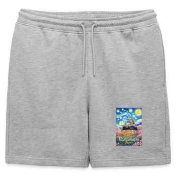 Hamamatsu, Japan - Mens' Premium Organic Sweatshorts - heather grey - Front - AI Model Male 178 light (178cm)