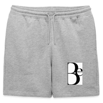 Soyez différent – Conception typographique minimaliste - Short de survêtement homme premium - gris chiné - Devant - AI Model Male 178 light (178cm)