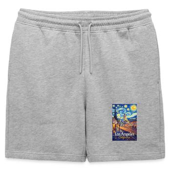 Los Angeles, Californie - Short de survêtement homme premium - gris chiné - Devant - AI Model Male 178 light (178cm)