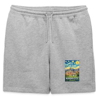 Kansas City, Missouri - Short de survêtement homme premium - gris chiné - Devant - AI Model Male 178 light (178cm)