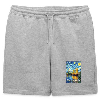 Sacramento, Californie - Short de survêtement homme premium - gris chiné - Devant - AI Model Male 178 light (178cm)