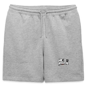 Jésus, il est ressuscité, religion de Pâques, parole. - Short de survêtement homme premium - gris chiné - Devant - AI Model Male 178 light (178cm)