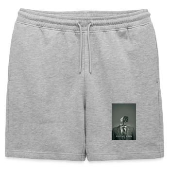 La confidentialité est une illusion Affiche minimale - Short de survêtement homme premium - gris chiné - Devant - AI Model Male 178 light (178cm)