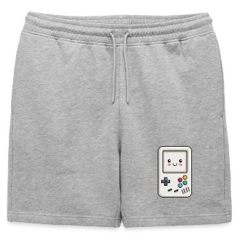 Console jeu mignonne - Short de survêtement homme premium - gris chiné - Devant - AI Model Male 178 light (178cm)