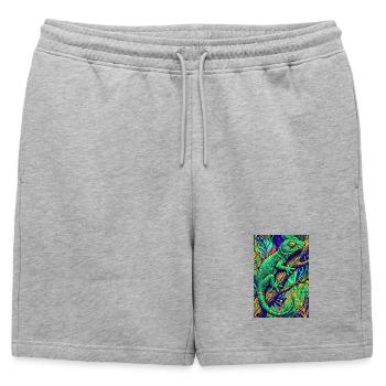 Gecko - Short de survêtement homme premium - gris chiné - Devant - AI Model Male 178 light (178cm)
