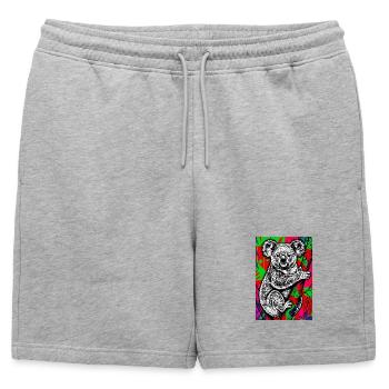 Koala - Mens' Premium Organic Sweatshorts - heather grey - Front - AI Model Male 178 light (178cm)
