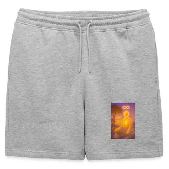 Aura d’Infini - Short de survêtement homme premium - gris chiné - Devant - AI Model Male 178 light (178cm)