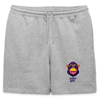 Chill Bro Monkey - Mens' Premium Organic Sweatshorts - heather grey - Front - AI Model Male 178 light (178cm)