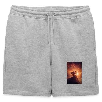 Cavalier de l’Aube sur la Crête - Short de survêtement homme premium - gris chiné - Devant - AI Model Male 178 light (178cm)