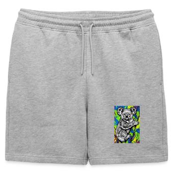Koala - Short de survêtement homme premium - gris chiné - Devant - AI Model Male 178 light (178cm)