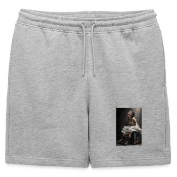 Rocker bride in rough style - Mens' Premium Organic Sweatshorts - heather grey - Front - AI Model Male 178 light (178cm)