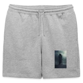 Foggy Ghost Hug - Mens' Premium Organic Sweatshorts - heather grey - Front - AI Model Male 178 light (178cm)