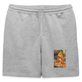 Gill Chef at the Market - Mens' Premium Organic Sweatshorts - heather grey - Front - AI Model Male 178 light (178cm)