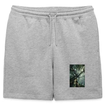 Ancienne Lumière de la Forêt - Short de survêtement homme premium - gris chiné - Devant - AI Model Male 178 light (178cm)