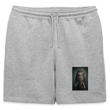 Éléphant d’ivoire nocturne - Short de survêtement homme premium - gris chiné - Devant - AI Model Male 178 light (178cm)