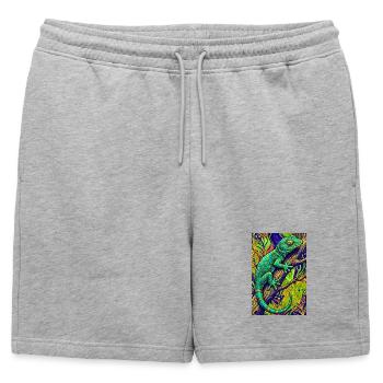 Gecko - Mens' Premium Organic Sweatshorts - heather grey - Front - AI Model Male 178 light (178cm)
