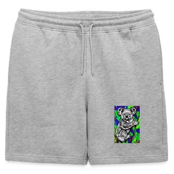 Koala - Short de survêtement homme premium - gris chiné - Devant - AI Model Male 178 light (178cm)