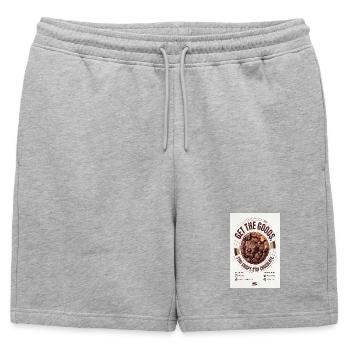 Obtenez le badge Cookie au Chocolat The Goods - Short de survêtement homme premium - gris chiné - Devant - AI Model Male 178 light (178cm)