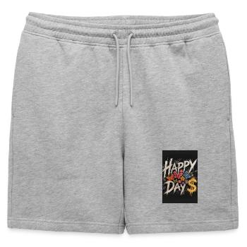 Jour Heureux Papillons et Fleurs Dollar - Short de survêtement homme premium - gris chiné - Devant - AI Model Male 178 light (178cm)