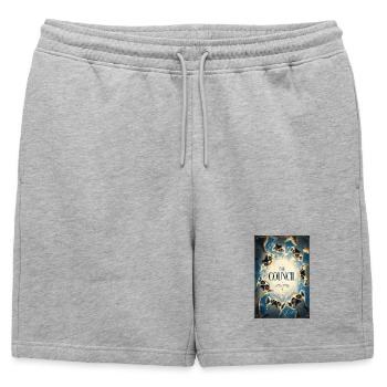 Le Conseil des Hiboux – Cercle Mystique - Short de survêtement homme premium - gris chiné - Devant - AI Model Male 178 light (178cm)
