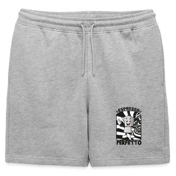 Espresso, coffee - Mens' Premium Organic Sweatshorts - heather grey - Front - AI Model Male 178 light (178cm)