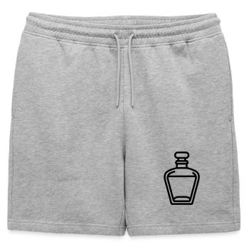 flacon de parfum - Short de survêtement homme premium - gris chiné - Devant - AI Model Male 178 light (178cm)