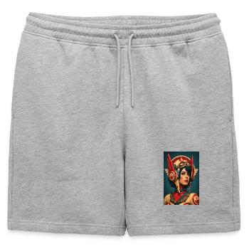 Avatar d’aviateur rétro-futuriste - Short de survêtement homme premium - gris chiné - Devant - AI Model Male 178 light (178cm)