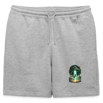 Enlèvement par OVNI : Le chien dans le rayon - Short de survêtement homme premium - gris chiné - Devant - AI Model Male 178 light (178cm)