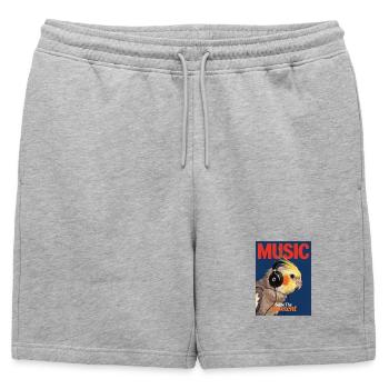 La calopsitte amatrice de musique - Short de survêtement homme premium - gris chiné - Devant - AI Model Male 178 light (178cm)