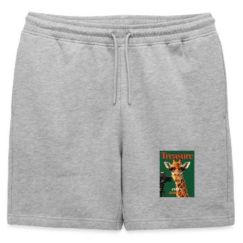 Girafe - Short de survêtement homme premium - gris chiné - Devant - AI Model Male 178 light (178cm)