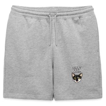 T-shirt Chat Laid, Amoureux de Chat, Visage de Chat - Short de survêtement homme premium - gris chiné - Devant - AI Model Male 178 light (178cm)