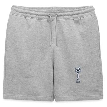 Piston Chromé Art Moteur - Short de survêtement homme premium - gris chiné - Devant - AI Model Male 178 light (178cm)