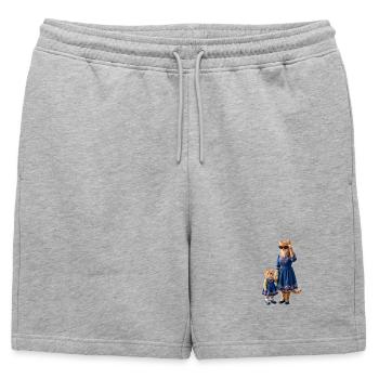 Minettes Story – Ginger Cat Mom & Kitten - Short de survêtement homme premium - gris chiné - Devant - AI Model Male 178 light (178cm)