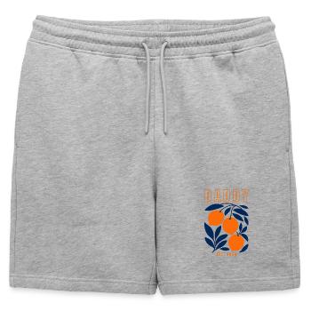 Papa Papa Père 2026 - Short de survêtement homme premium - gris chiné - Devant - AI Model Male 178 light (178cm)