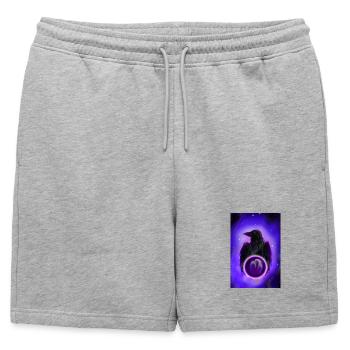 Corbeau dans l’Orbe Néon - Short de survêtement homme premium - gris chiné - Devant - AI Model Male 178 light (178cm)