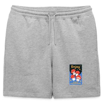 Savourez des champignons colorés - Short de survêtement homme premium - gris chiné - Devant - AI Model Male 178 light (178cm)