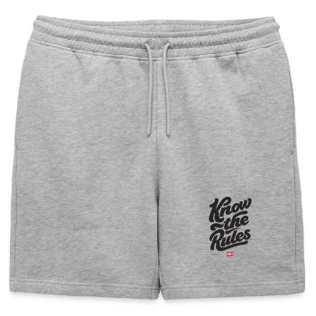 Connaître les règles - Short de survêtement homme premium - gris chiné - Devant - AI Model Male 178 light (178cm)