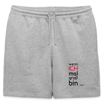 ... When I grow up ... - Mens' Premium Organic Sweatshorts - heather grey - Front - AI Model Male 178 light (178cm)