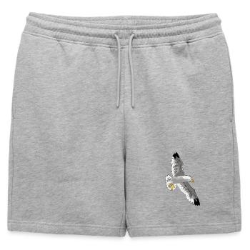 mouette - Short de survêtement homme premium - gris chiné - Devant - AI Model Male 178 light (178cm)