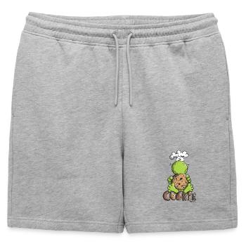 Frog with Cookie - Mens' Premium Organic Sweatshorts - heather grey - Front - AI Model Male 178 light (178cm)