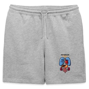 Design d'intérieur - Short de survêtement homme premium - gris chiné - Devant - AI Model Male 178 light (178cm)