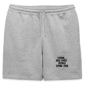 Annonce de grossesse - Short de survêtement homme premium - gris chiné - Devant - AI Model Male 178 light (178cm)