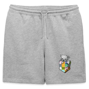Koala de chéri dans la poche - Short de survêtement homme premium - gris chiné - Devant - AI Model Male 178 light (178cm)