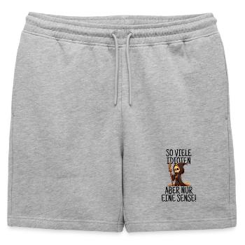 Tant d’idiots, mais une seule faux - Noir - Short de survêtement homme premium - gris chiné - Devant - AI Model Male 178 light (178cm)