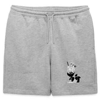 Drink Cocktail Glass Orange Black White Graphic - Mens' Premium Organic Sweatshorts - heather grey - Front - AI Model Male 178 light (178cm)